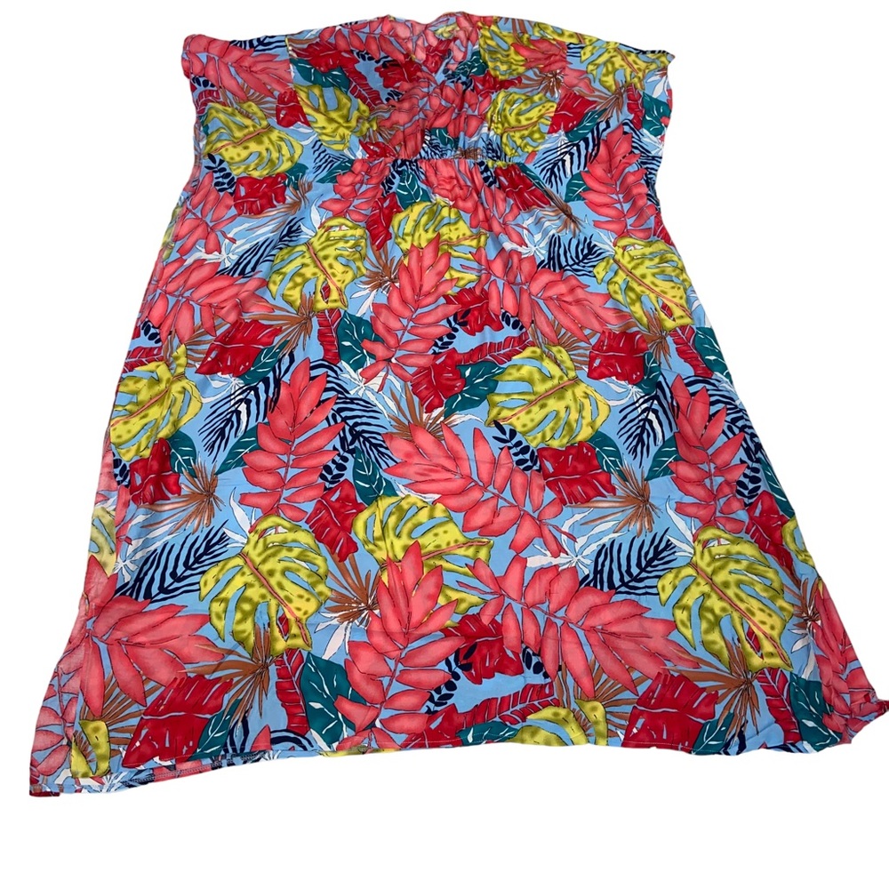 ✨NEW ✨ Boho Maxi Tropical Floral Colorful Caftan Beach Swim Cover Up Dress OS - Picture 8 of 16